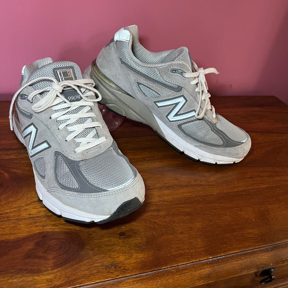 New Balance 990v4 Made in USA Grey Silver Womens 10 Running Sneakers